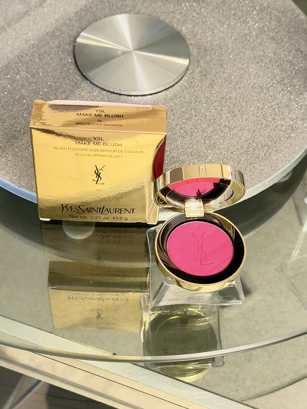 YSL Make Me Blush 03 Mischievous Magenta Powder Blush Full Size 6g new in box